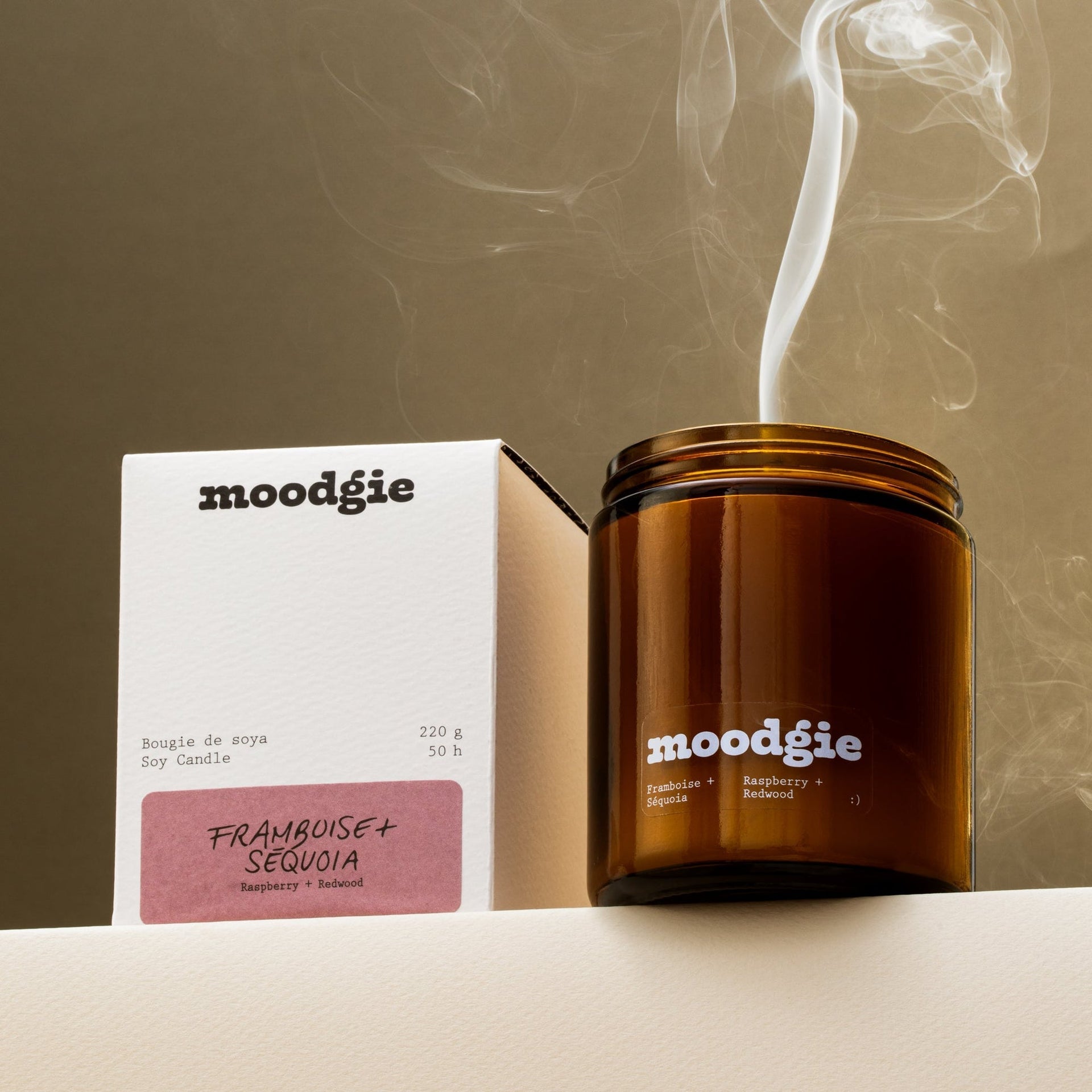 Soya Candle Raspberry + Redwood - 220g – Home Décor gift Montreal Villeray Urban Palate